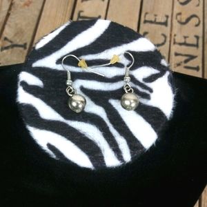 3/$30 Costume Earrings Silver Dangle Ball